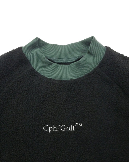#BI COLOR MOCK NECK PULLOVER BLACK