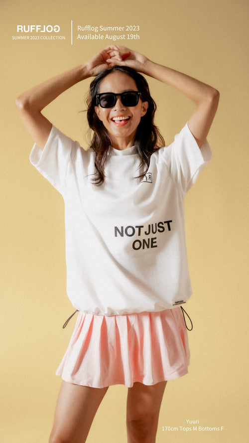MESH SPONSORED MOCK TEE WHITE