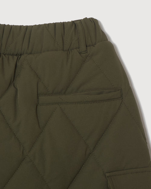 STRAIGHT QUILT PUFFER SKIRT KHAKI