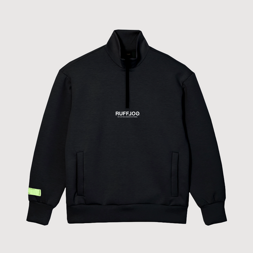 HALF ZIP SWEATSHIRT BLACK