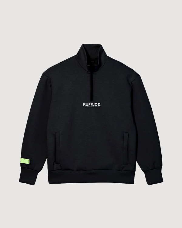 HALF ZIP SWEATSHIRT BLACK