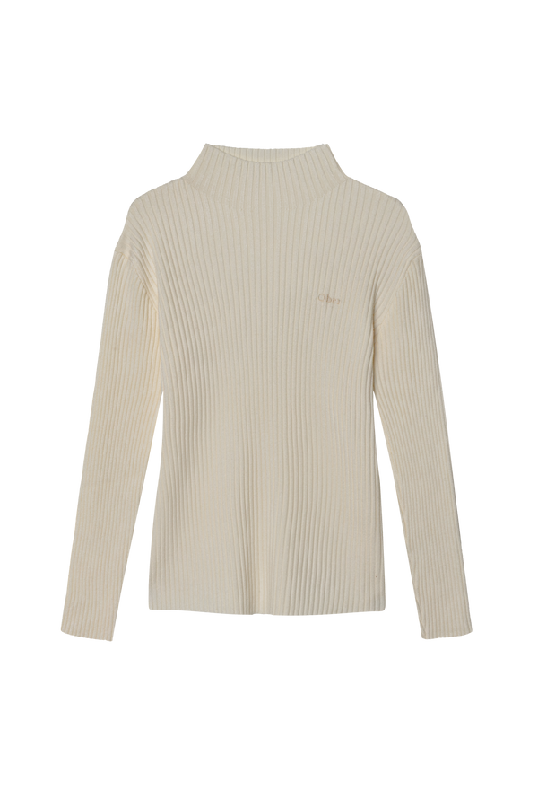 Ribbed half-neck knitwear