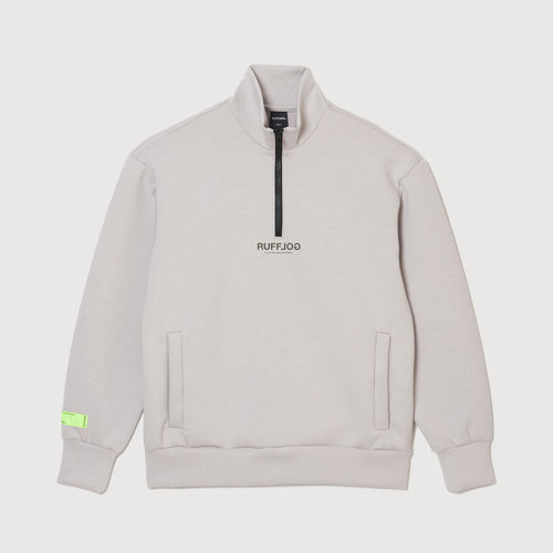 HALF ZIP SWEATSHIRT BEIGE