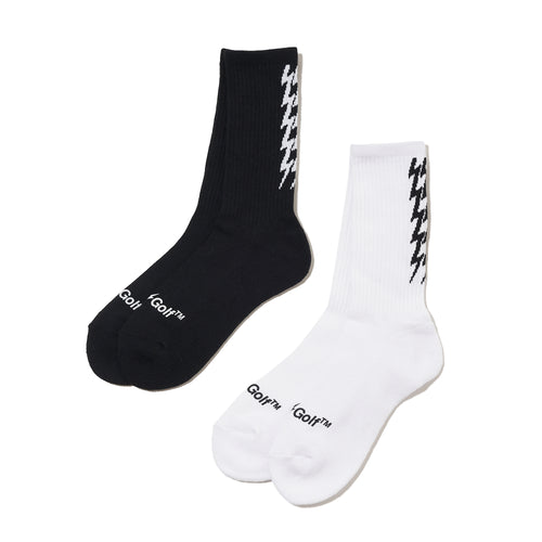 #THUNDER STRIPES 2PC SOCKS WHITE & BLACK