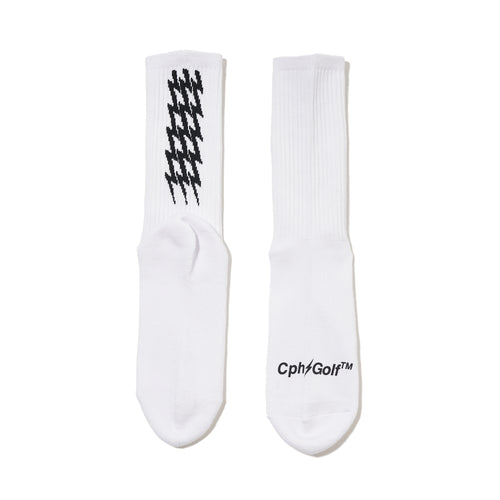 #THUNDER STRIPES 2PC SOCKS WHITE & BLACK