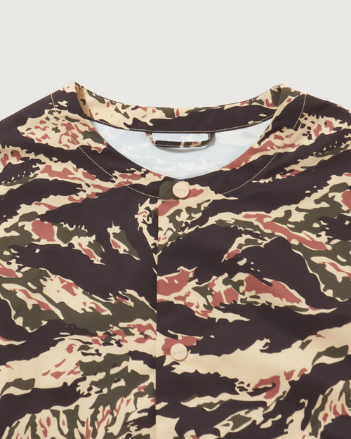 #TACTICAL NO-COLLAR JACKET KHAKI CAMO