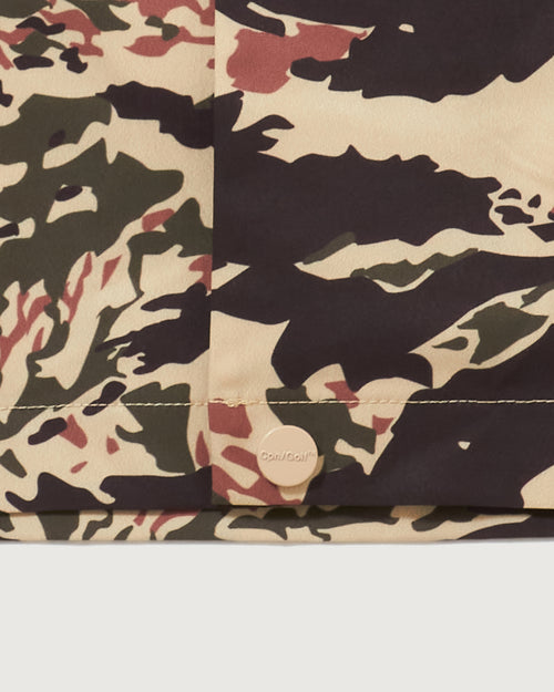 #TACTICAL NO-COLLAR JACKET KHAKI CAMO