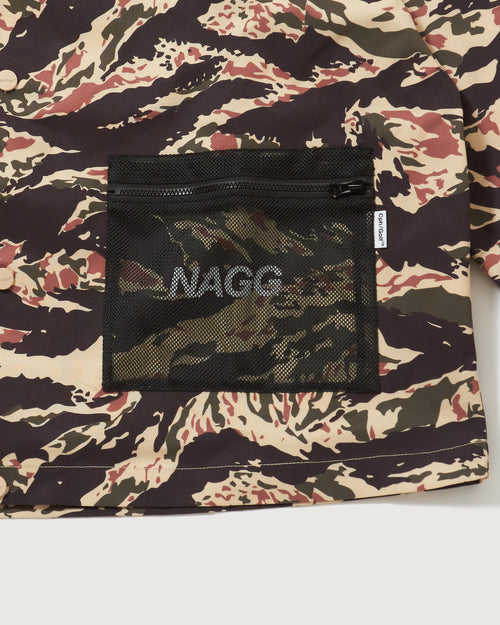 #TACTICAL NO-COLLAR JACKET KHAKI CAMO