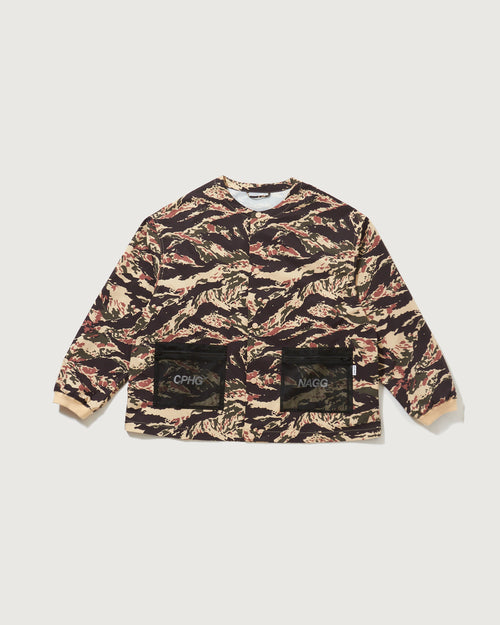 #TACTICAL NO-COLLAR JACKET KHAKI CAMO