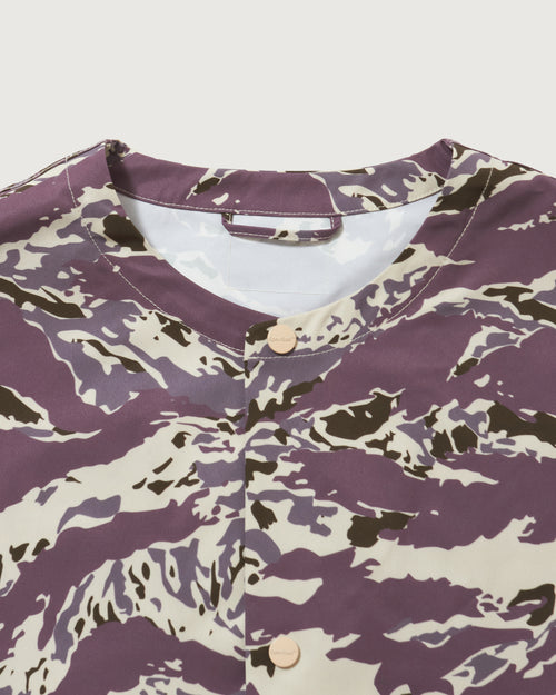 #TACTICAL NO-COLLAR JACKET GRAY CAMO