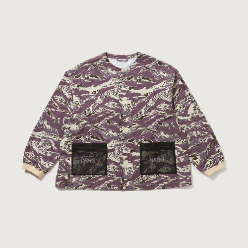 #TACTICAL NO-COLLAR JACKET GRAY CAMO