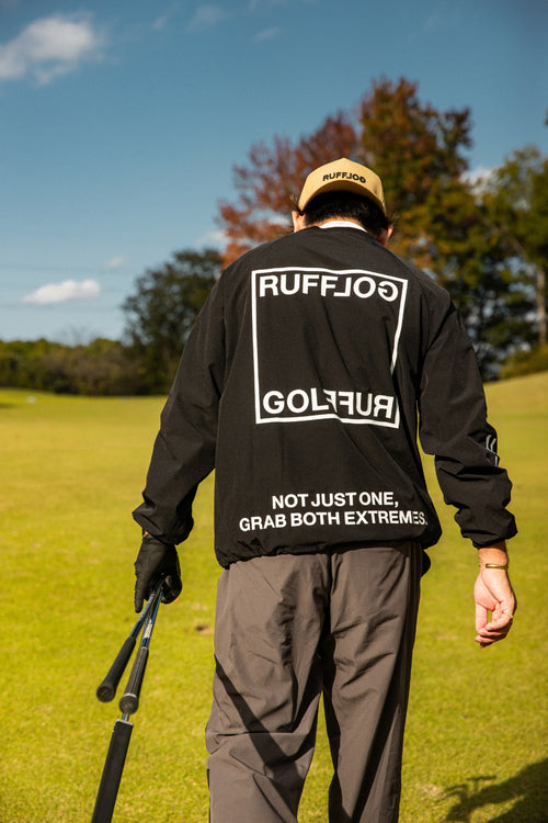 STRETCH NYLON WIND BREAKER BLACK
