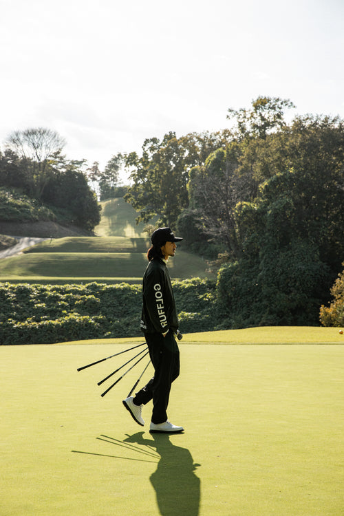 STRETCH NYLON WIND BREAKER BLACK