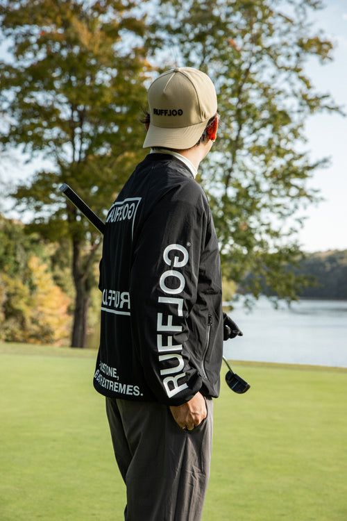STRETCH NYLON WIND BREAKER BLACK