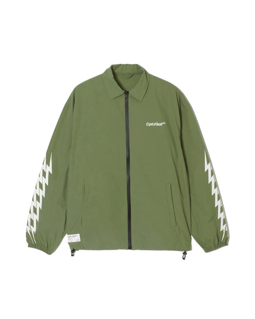 #THUNDER STRIPES W-P JACKET GREEN