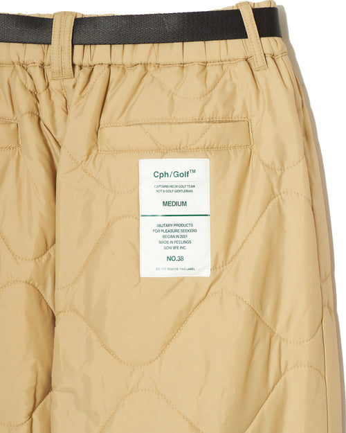 #QUILTING ADJUSTABLE JOGGER PANTS BEIGE