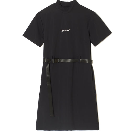 #MOCK NECK ADJUSTABLE ONE PIECE BLACK