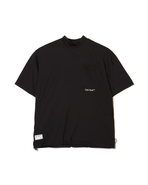 #BREATHABLE SUMMER MOCK NECK TEE BLACK