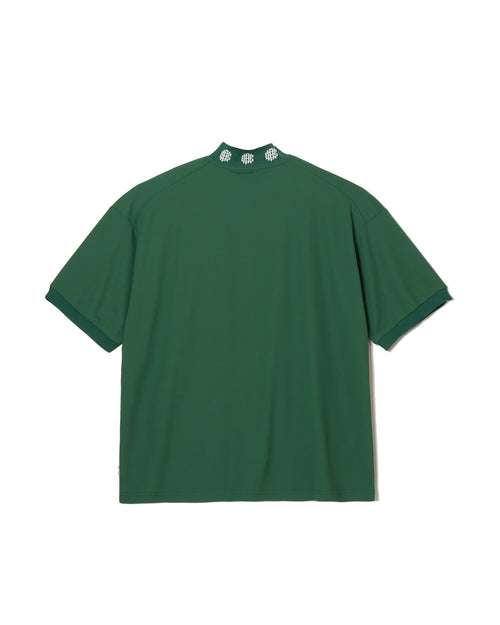 #OVERLAP LOGO JAQUARD MOCK NECK TEE GREEN