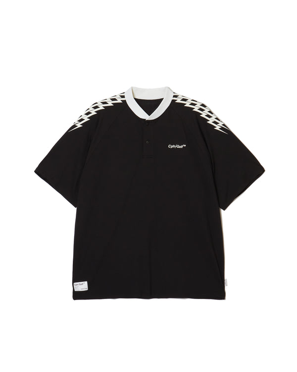 #THUNDER STRIPES HENRY POLO BLACK