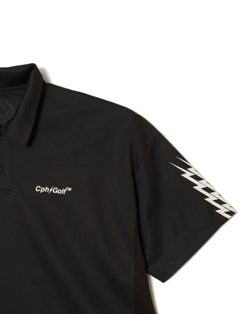 #THUNDER STRIPES POLO BLACK