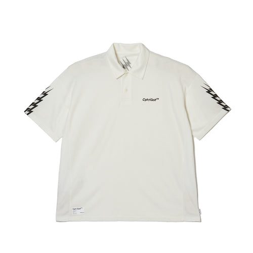 #THUNDER STRIPES POLO WHITE
