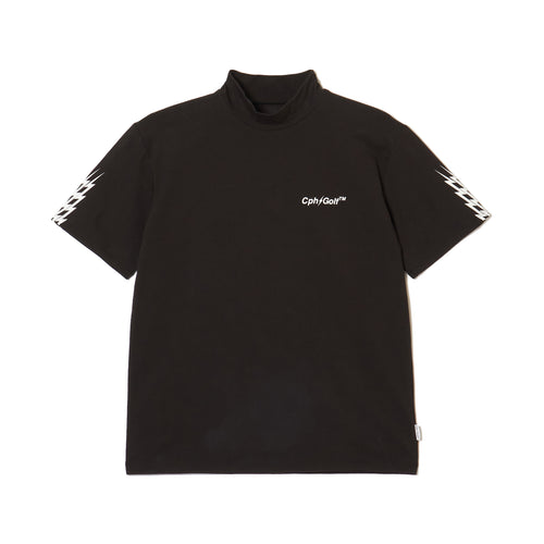 [WOMEN] #THUNDER STRIPES MOCK NECK TEE BLACK