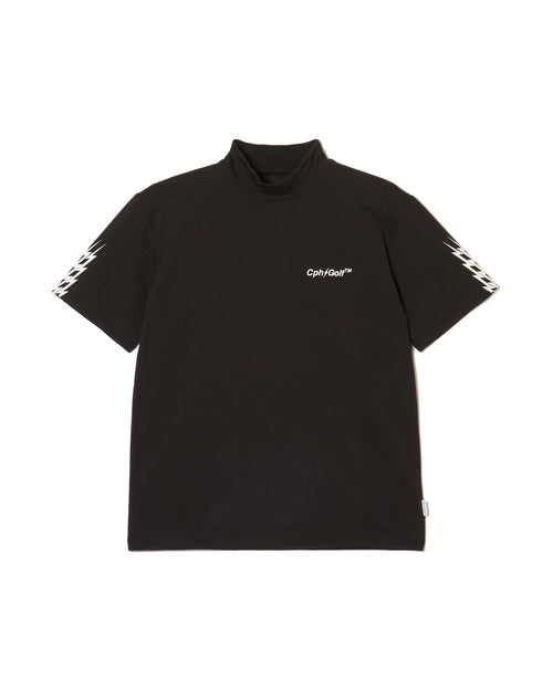 [WOMEN] #THUNDER STRIPES MOCK NECK TEE BLACK