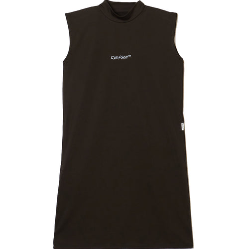 #NO SLEEVE THUNDER MOCK NECK ONE PIECE BLACK