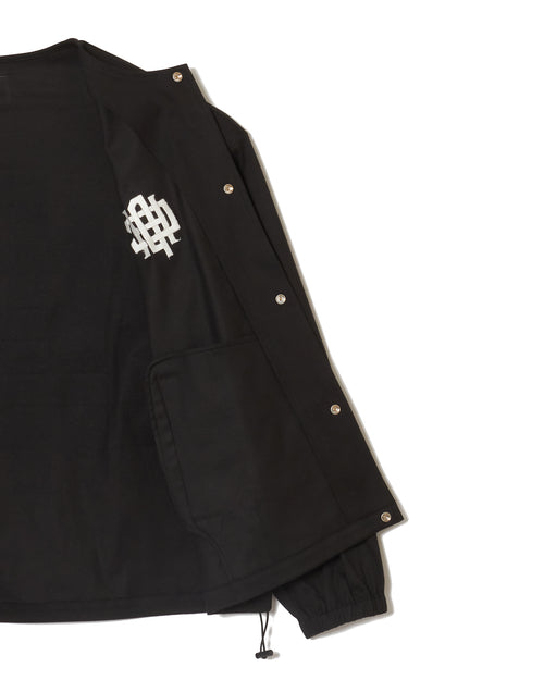 #OVERLAP LOGO NO COLLAR JACKET BLACK