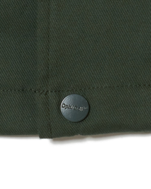 #OVERLAP LOGO NO COLLAR JACKET WM GREEN