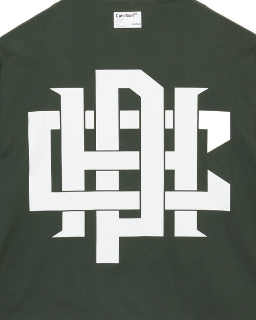 #OVERLAP LOGO NO COLLAR JACKET WM GREEN