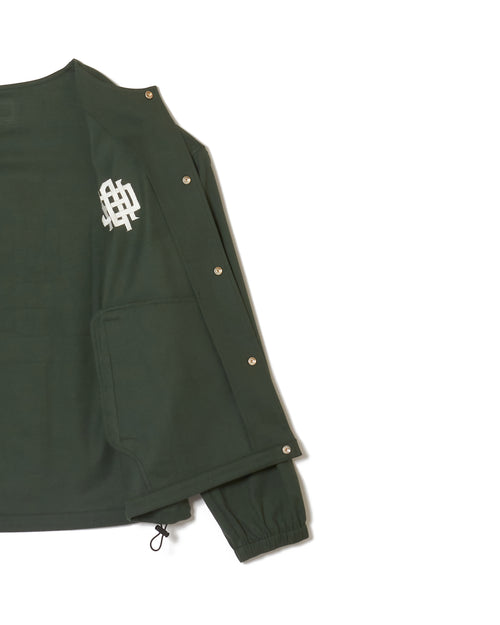 #OVERLAP LOGO NO COLLAR JACKET WM GREEN