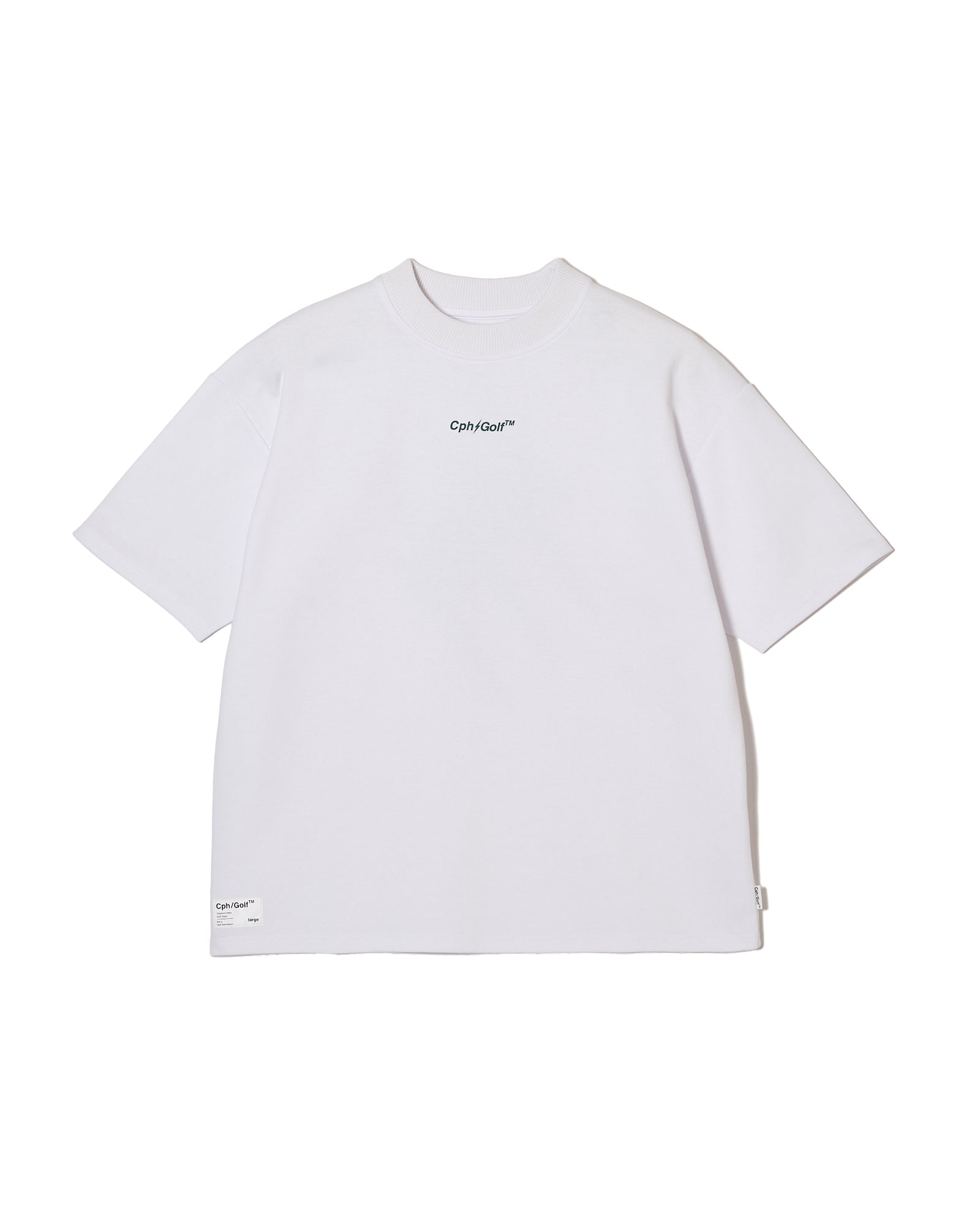 RUFFLOG RUFFLOG TECH MOCK TEE WHITE VERTICAL LOGO MOCK NECK