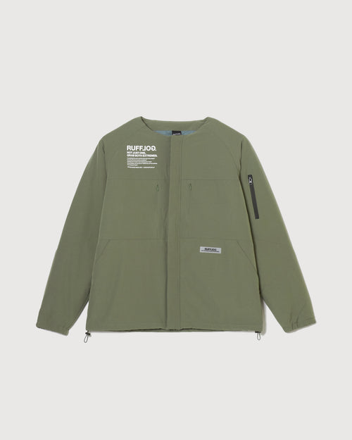 NO COLLAR PUFFER JACKET ASH GREEN