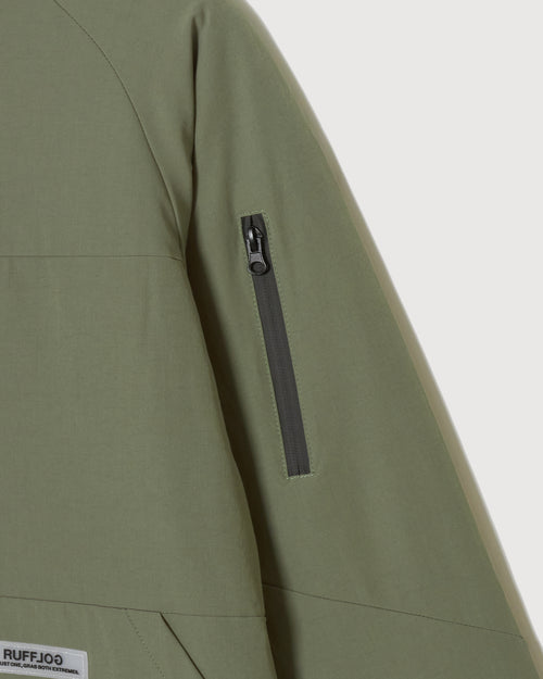 NO COLLAR PUFFER JACKET ASH GREEN