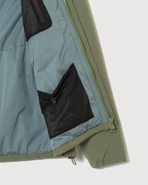 NO COLLAR PUFFER JACKET ASH GREEN