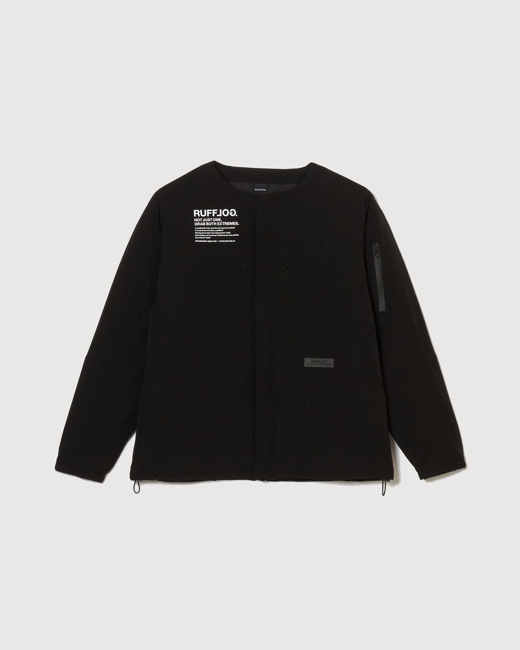 NO COLLAR PUFFER JACKET BLACK – RUFFLOG