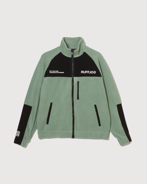 FLEECE ZIP UP BLOUSON ASH GREEN