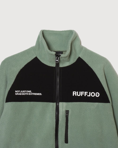 FLEECE ZIP UP BLOUSON ASH GREEN
