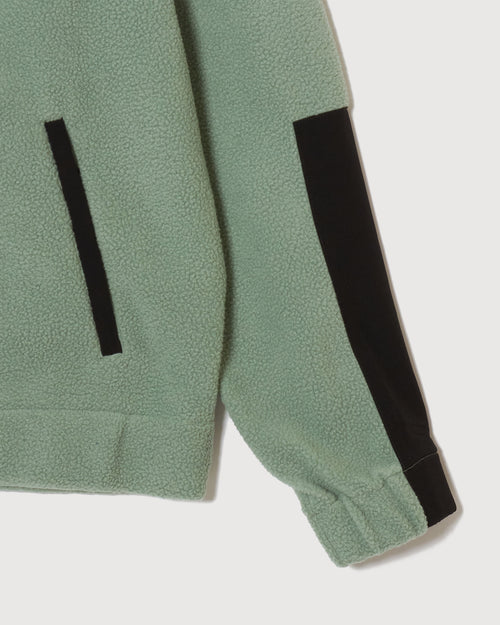 FLEECE ZIP UP BLOUSON ASH GREEN