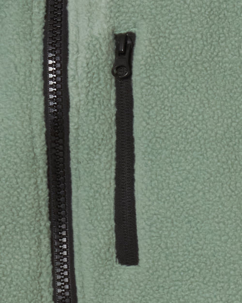 FLEECE ZIP UP BLOUSON ASH GREEN