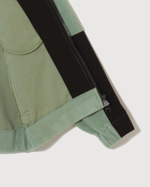 FLEECE ZIP UP BLOUSON ASH GREEN
