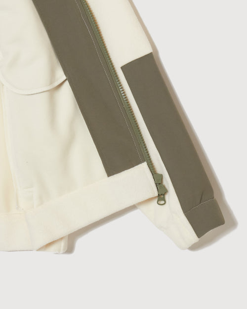 FLEECE ZIP UP BLOUSON CREAM