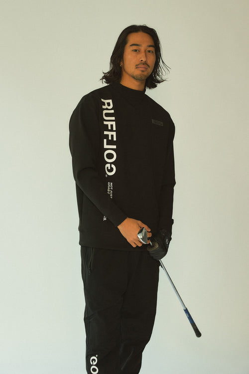 PU WARM LS MOCK TEE BLACK