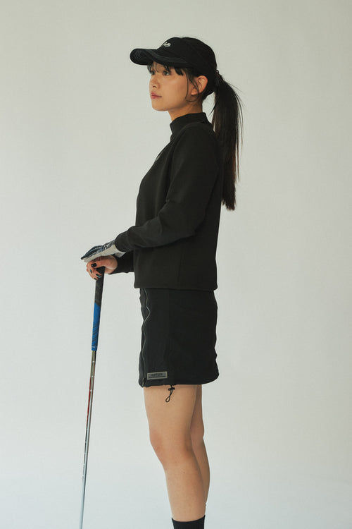 PU WARM LS MOCK TEE BLACK