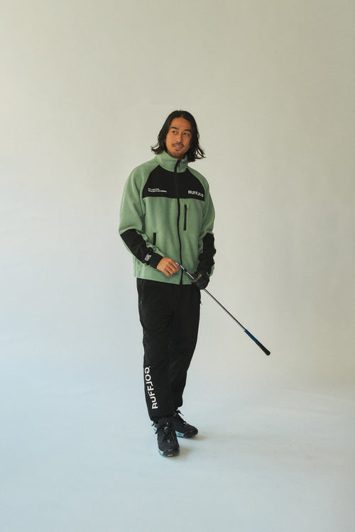 FLEECE ZIP UP BLOUSON ASH GREEN