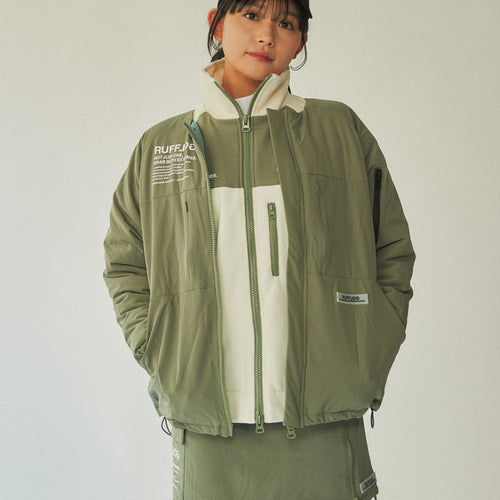 FLEECE ZIP UP BLOUSON CREAM