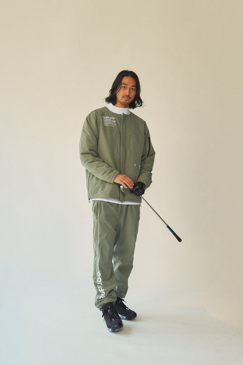 NO COLLAR PUFFER JACKET ASH GREEN