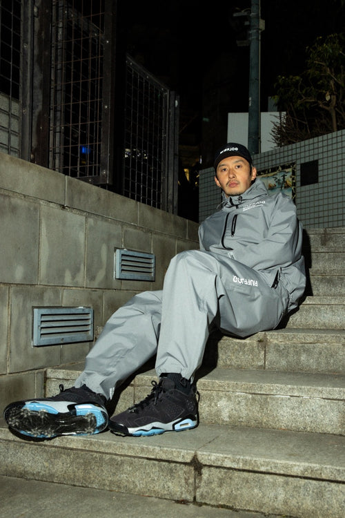 SQUARE LOGO WATERPROOF  HOOD JKT GRAY
